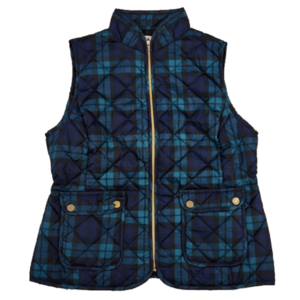 St. John's Bay Green & Blue Plaid Vest Jacket